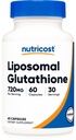 Nutricost Liposomal Glutathione Supplement 60 Capsules, 720 mg Per Serving - Vegan, GMO-Free, 30 Servings