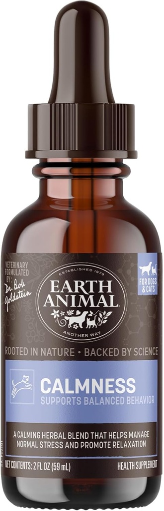 Earth Animal Apotecary Liquid Доплащане - спокойствие билкови лекарства за кучета и котки - 2 fl oz