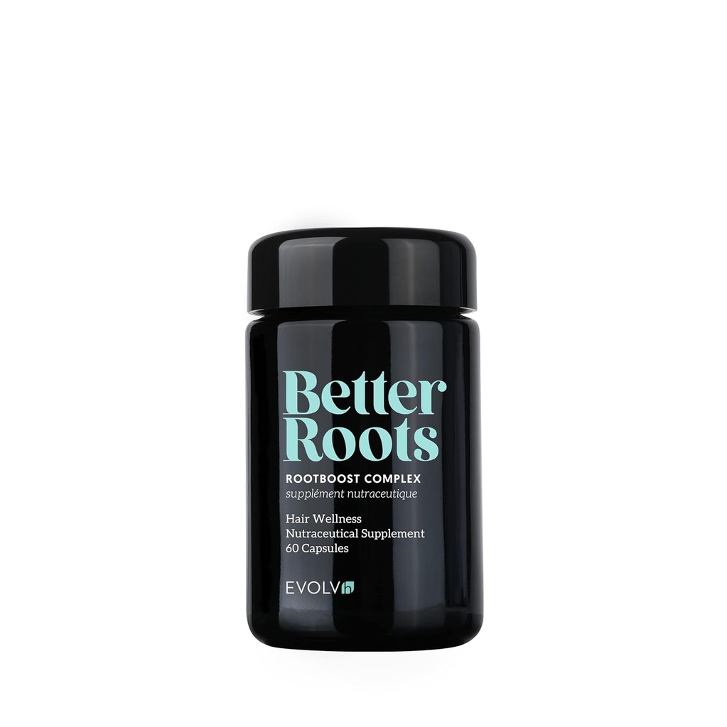 EVOLVh - Lepší Roots RootBoost Komplexní Nutraceutical dodatek pro zdravý růst vlasů 124; Vegan, Non- Toxický, Čistá péče o vlasy (60 Kapsle) BALENÍ MOŽNÉ