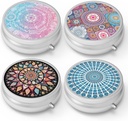 Pill Box 3 Kiçik Pill Case, Pocket və ya Purse Pill Organizer Pill Konteyner Qadınları, Cəstəyi, Balıq Yağı və Ekstrləri (4pcs)