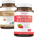 Nattokinase & Hawthorn (4-Month Supply) Nattokinase Berry Harmony - Nattokinase 2000 FU Powerful Naturally Fermented Soybeans (4-Month Supply) & Hawthorn Berry 4:1 Extract - Vegan and Non-GMO