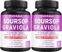 Soursop Graviola Capsules con Elderberry, Curcumina Turca e Altro - 120 Capsule per 4 Mesi di Alimentazione (Pack of 2)