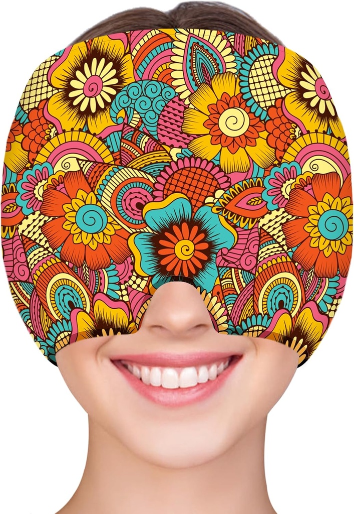 ZNÖCUETÖD Migraine Response Cap Päänsärky Cap Kylmä Cap Jäähattu migreenien päänsärky Sinus Stress Jännitys Head Ice Pack Wrap Migraine Mask krapula Cap Ice Beanie kuuma / kylmä pakkaus naiset