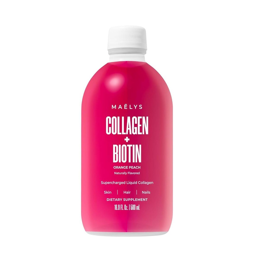 MAEGLYS Super Charged Liquid Collagen för kvinnor - Collagen Peptides Supplement med Biotin för hår, hud och naglar - Liquid Hydrolyzed Collagen Peptides