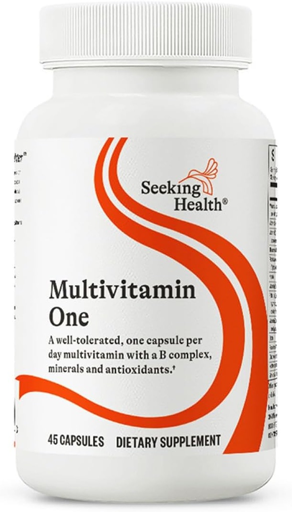 Seeking Health Multivitamine One - Supplement met zink, vitamine B12, & vitamine A - Magnesiumvrije formule - Multivitamine ondersteunt methylering en gezonde veroudering - 45 capsules