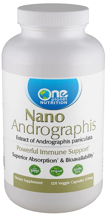 One Planet Nutrition Nano Andrographis 500 mg Veggie Capsules (120 Servings), Andrographis paniculata Extract, Nano for Superior Absorption, Supports Overall Wellness, Non-GMO, Vegan, Gluten-Free