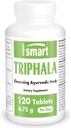 Supersmart - Triphala 6.75 g Per 서빙 - Amla, Behada & Harada - 소화를위한 내부 세척제 - 천연 Detox 보충 | Non-GMO 및 글루텐 무료 - 120 채식 캡슐