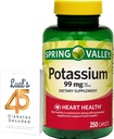 Spring Valley Potassium Heart Health Dietary Supplement Caplets, 99 mg, 250 Count, Potassium Gluconate Bundle with Lual's 45 Diabetes Decoded