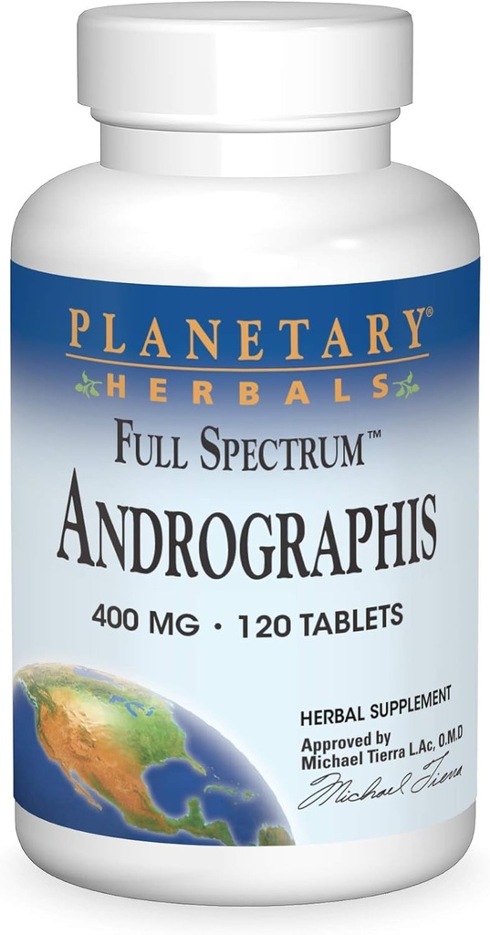 Planetary Herbals Full Spectrum Andrographis 400mg Dukung Digeptical, Kardiovascular & Unrinary System - Dukung Untuk Hati & Imune Fungsi - Ayurvedic Herb - 120 Tablet