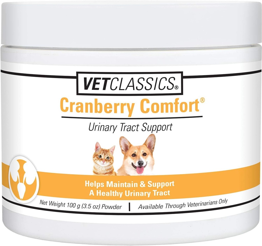 Vet Classics Cranberry Comfort Urin Tract Kjæledyr Supplement for hunder, katter – opprettholder hund Bladder Helse, Cat Bladder Control – Kjæledyr Supplement for inkontinens – 3,5 Powder