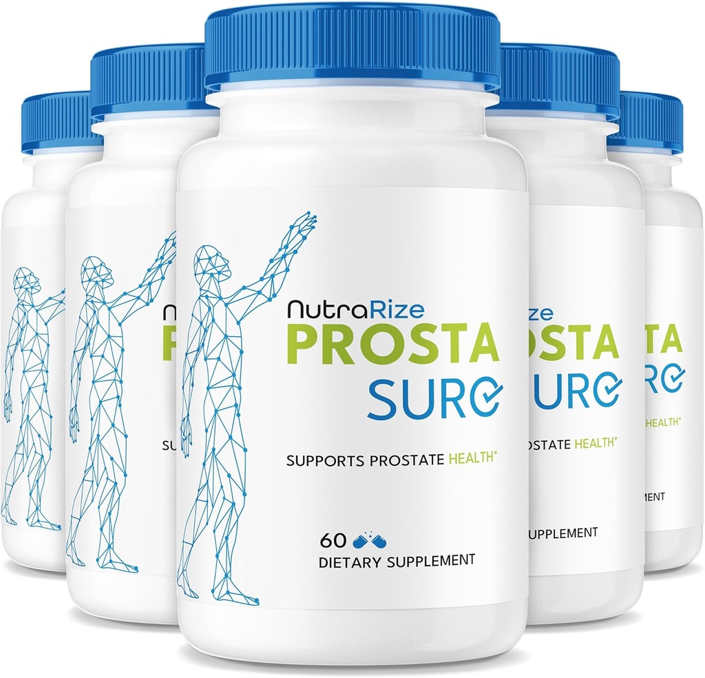 NutraRize (5 Pack) Prostasure Capsules - Officiella Prosta Sure Pills för Prostate Heath, All Natural Support Formel för mer kontroll och överlag välbefinnande, Pastillas Review (300 kapslar)