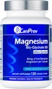 CanPrev Magnesium Biglycinate Chelated 80mg Ultra Gentle 120 V-Caps 120-Day Supply - Поддерживает мышечную функцию, прочность и релаксацию костей, Чистый магний Bisglycinate Formula, способствует комфорту и балансу