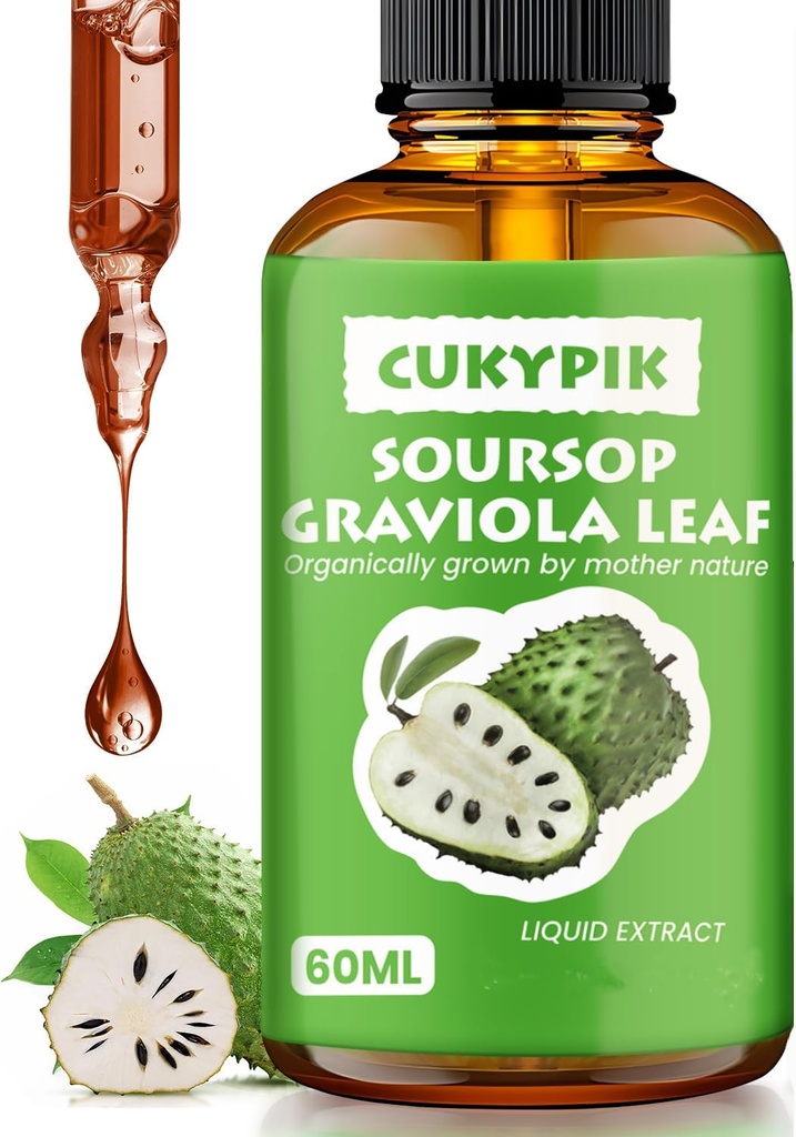 Минерални добавки Soursop Graviola Leaf Extract Liquid Drop Plus Pure Botanical for Cell Support, Zzz & Antioxidant - Soursop Bitters Liquid, 2-4 Month Supply, 2 Fl Oz