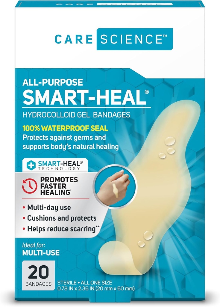 Care Science Smart Heal All-Purpose Hydrocoloid Gel Bandages, 20 ct 