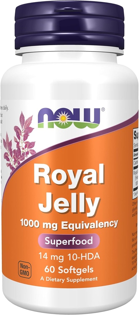JETZT Nahrungsergänzungsmittel, Royal Jelly 1000 mg mit 10-HDA (Hydroxy-D-Decenoinsäure), 60 Softgels