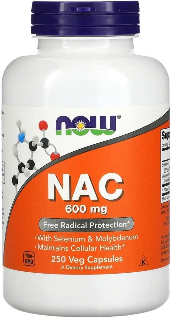 Şimdi Gıdalar, Selenium ile NAC 600 mg, 250 Capsules (Pack of 2)