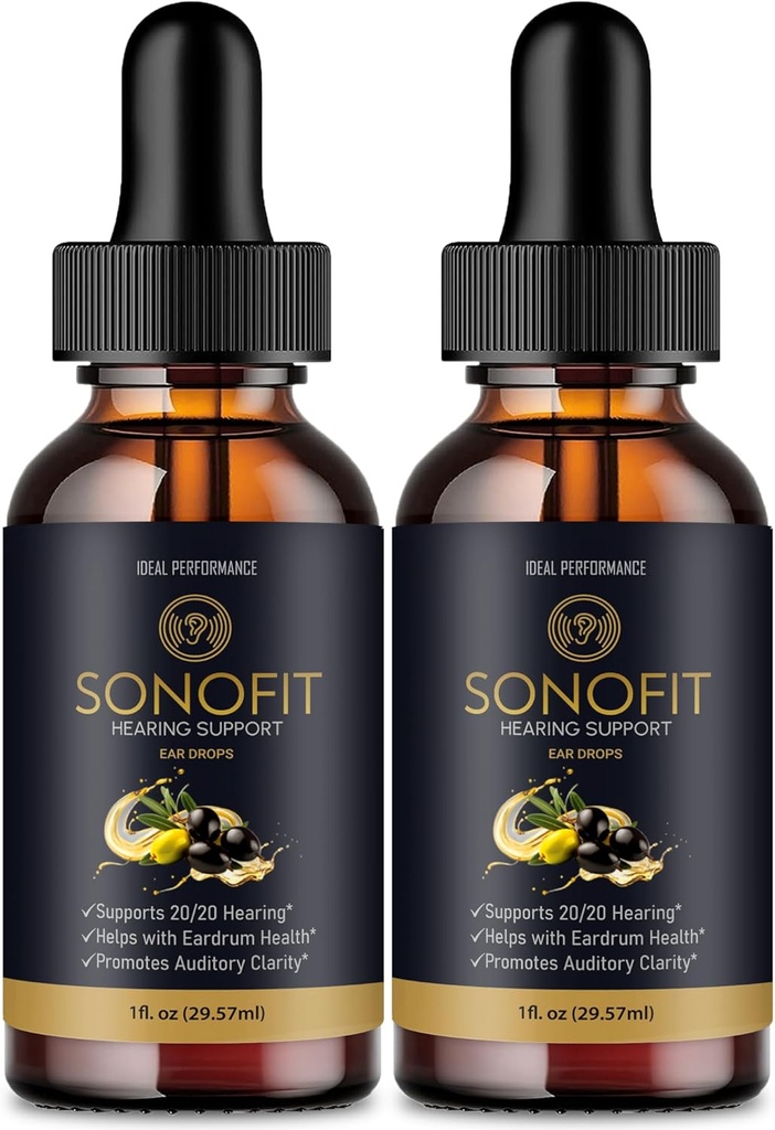 Ringing Ears Drops, Sonofit Tinnitus Supplement Sonofit 건강한 귀 지원 보충 - 최대 강도 고급 공식 Sonofit Drops Hearing 지원 리뷰 (2 팩)