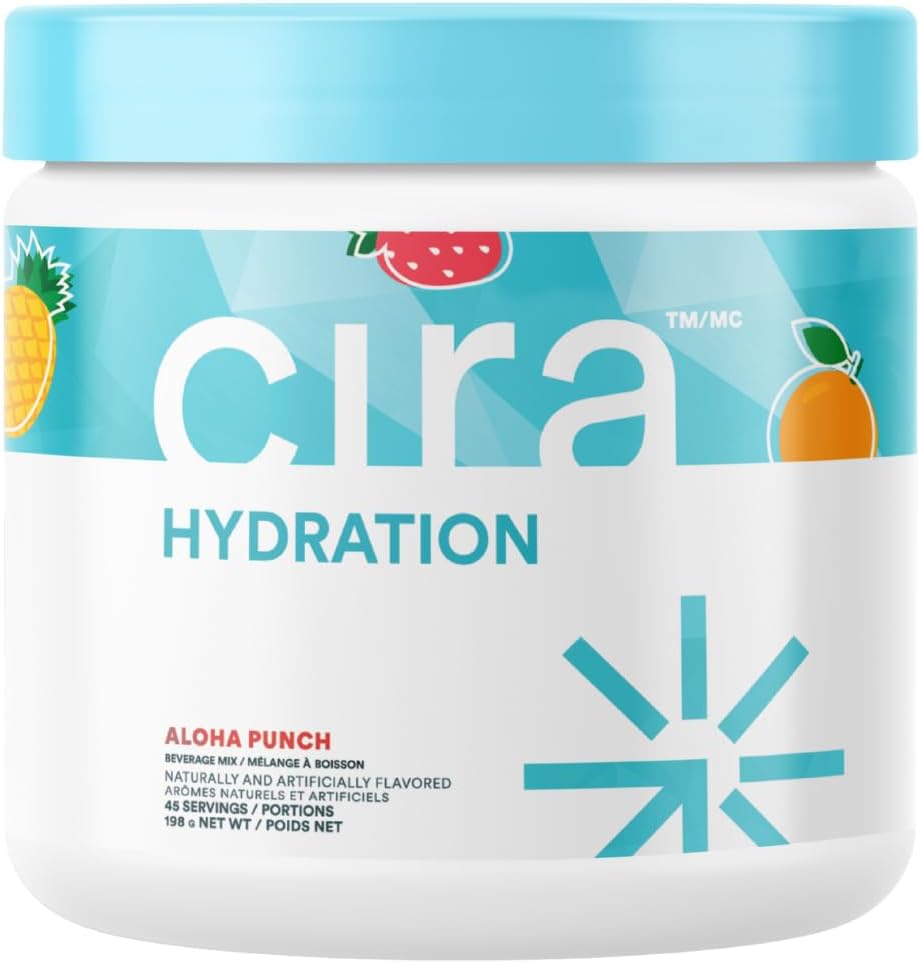 Cira Hydration Powder (45 porties) - Electrolyte Drink Mix met Himalaya Zout voor dehydratatie Relief and Recovery - Fruit Punch