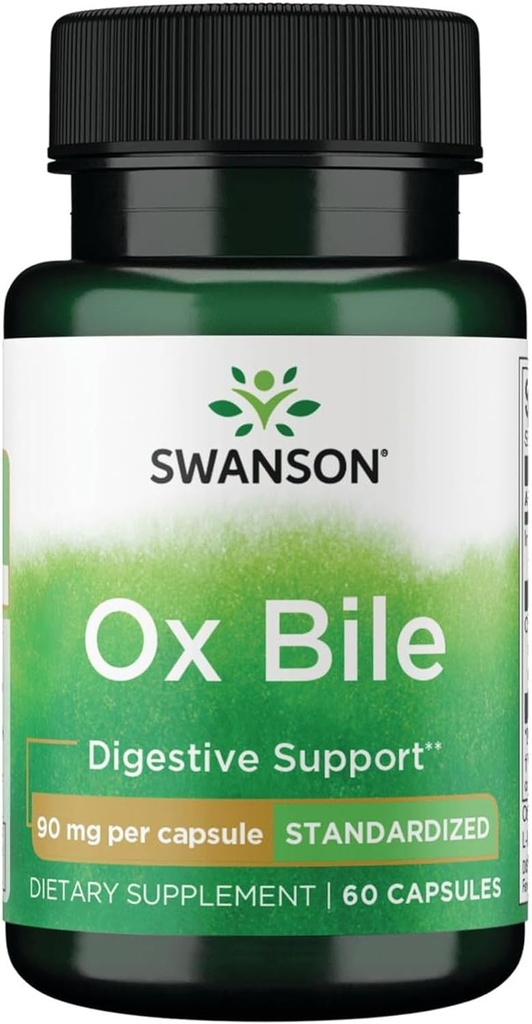 Swanson Ox Bile - Standartlaşdırılmış 90 mg 60 Caps (1 Paket)