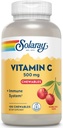 SOLARAY Chewable Vitamina C 500 mg, Natural Cherry Flavor con Dulces Naturales, Antioxidante e Inmuno Suplemento de Apoyo con Base Alimentaria entera, Garantía de 60 días, 100 Serviciones, 100 Chewables