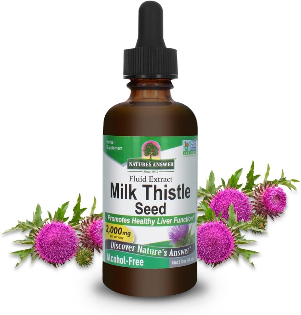Nature 's Response Milk Thistle 2 Ounce Extract - Alkohol wolny, Nie GMO, Suplement do wsparcia wątroby dla wszystkich - Detox wątroby, Made in USA