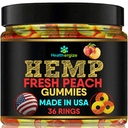 Hemp Gummies for Sleep-Fresh Peach Rings-Full Flavor Peach Gummy Bear Edibles Candy-Natural Hempseed Oil-Made in USA