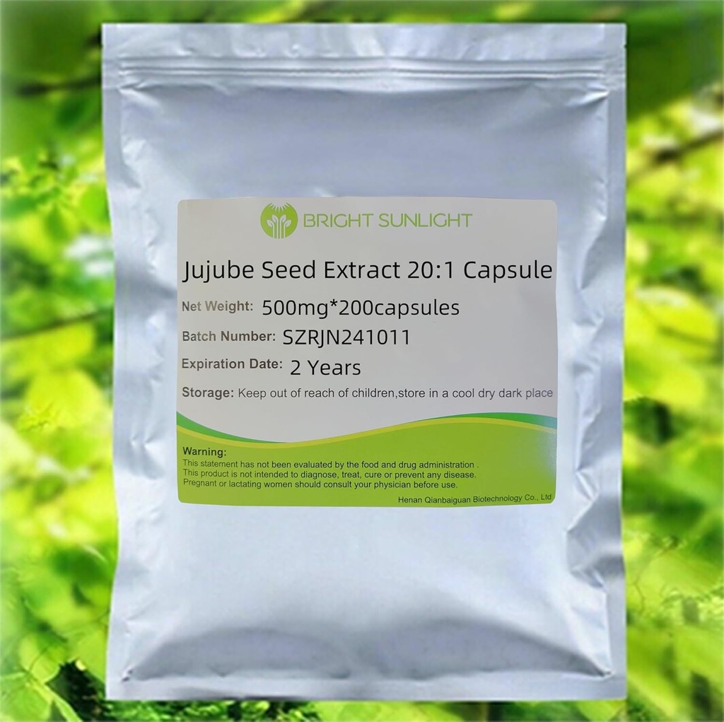 Jujube Seed Extract 20:1 kapsel, 500mg * 200 kapslar