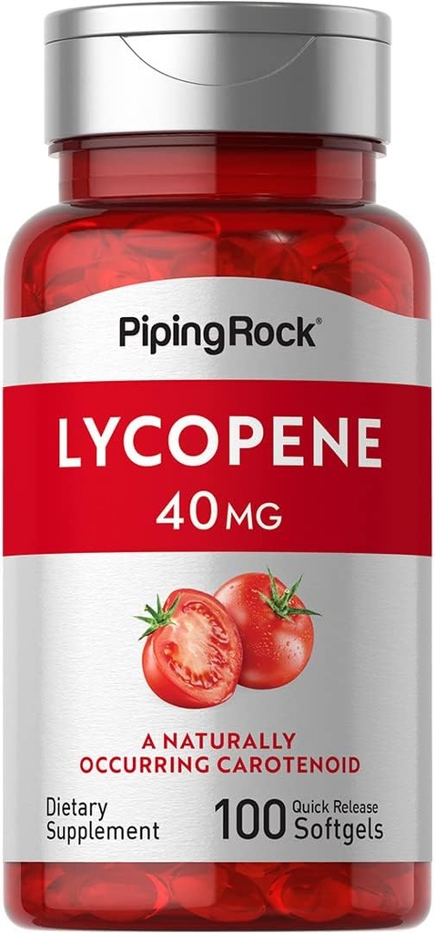 (原始内容存档于2018-12-05). Piping Rock Lycopene Supplement | 40mg | 100 Softgels | Carotanoids | 非GMO, Gluten Free