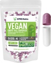 XPRS Nutra Size 4 Tomma kapslar - 500 greve små tomma Vegankapslar - Vegetariska piller - DIY Vegetabilisk kapselfyllning - Fillable Do-It-Yourself Veggie Caps for Supplements (Lavender/White)