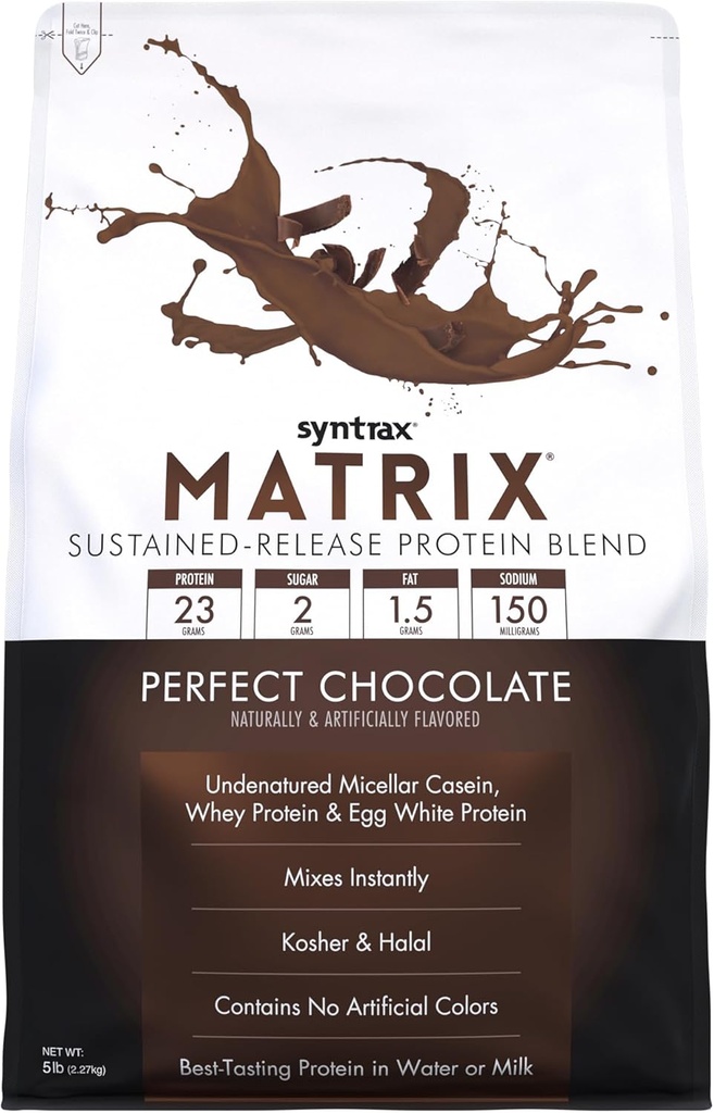 Syntrax Nutrition Matrix - Vedvarende-Release Protein Blend, Perfekt Chokolade 5 lbs.