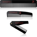 Bossman Akraba Ayıd, Mustache, & Hair Comb 3 - Minimalist Manyetik Kutu ile Erkekler için Combs (7.5-Inch, 5-Inch, 3.5-Inch) - Özellikler Yuvarlak Dişler, Çift-Sided Dişler ve Katlanabilir Tasarım