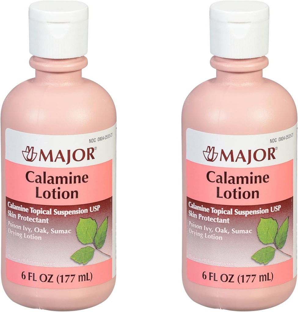 MAJOR Calamine Lozione - Calamine Sospensione Topical USP Skin Protectant - 6 Fl Oz (177 mL) (2 Confezione)