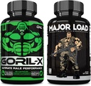 ONL Ultimate Meeste Testosterooni Booster Bundle - GORIL-X & Major Load Supplements | Suurendage tugevust, vastupidavust ja energiat | koos Horny Goat Weed, Maca, Tongkat Ali, Tribulus | 120 kapslit