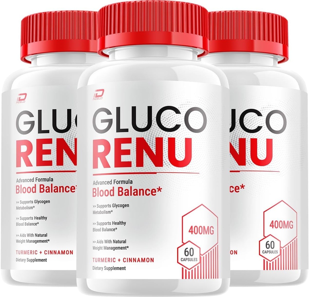Gluco Renu kapsler - GlucoRenu Advanced Supplement, Alle naturlige formel til at opretholde sunde niveauer, maksimal styrke formel, Gluco Renuw kapsler Anmeldelser (3 Pack - 180 kapsler)
