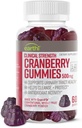 Klinisk styrke Cranberry Gummies 500mg - Urin Tract Support Helse for kvinner og menn - Antioksidant Supermat å rense og beskytte - Cran d'Or Cranberry Powder Supplement (60 Gummies)