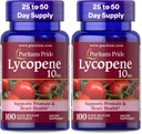 Puritan's Pride Premium Lycopene 10mg, Dietary Supplement for Prostate, Antioxidant, Heart Health, and Overall Health Support, 100 Softgels (Pack of 2)