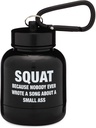 ONMYWHEY - pulbere de proteine și supliment Funnel Keychain, Portable To-Go Container pentru sala de sport, antrenamente, fitness, & Travel - TSA aprobat, Squat