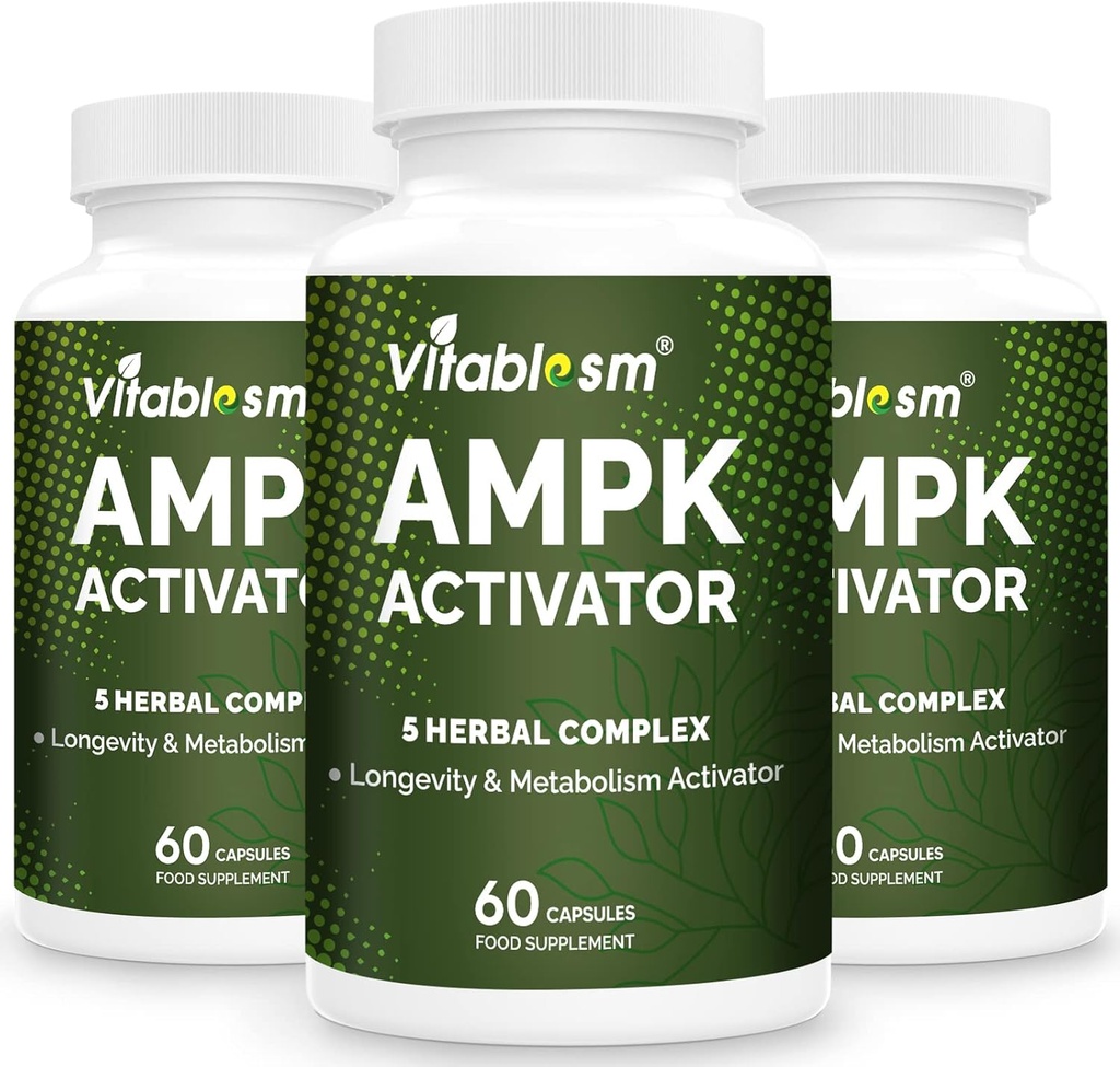 AMPK Aktivator Supplement, 5 i 1 Jiaogulan Gynostemma AMPK Metabolic Activator 180 Vegetariska kapslar (180 greve (3))