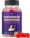 NutraChamps Melatonin Gummis für Erwachsene, Extra Kraft Schlafhilfe Vitamine, 5mg oder 10mg Dose, Vegan Natürliche Erdbeer-Flaschen-Ergänzung für besseren Schlaf, Gesunde Schlafzyklen, 60 Gummie