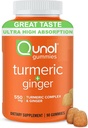 Qunol Turmeric 및 Ginger Gummies - Ultra High Absorption, 90 Count Vegan 및 Gluten 무료 Gummies와 공동 지원 보충