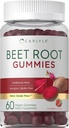 Carlyle Beet Root Gummies 60 Річна Vegan Strawberry Flavored Chewable Supplements Non-GMO, Gluten Free