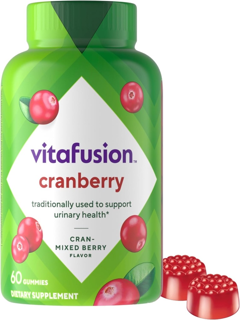 Vitafusion Cranberry Gummies für Damen, 500mg Cranberry Juice Konzentrat pro Servieren, 60ct