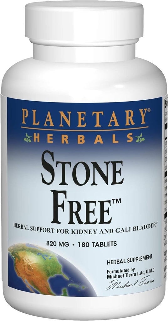 Herbals planetare Stone Free 820 mg Suport pentru plante pentru rinichi și vezica biliară 180 comprimat