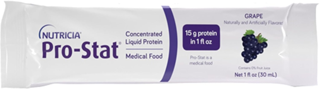 Pro-Stat Sugar Free Grape, 1 oz Packets, תוסף חלבון גבוה, 96 Count, Lactose-Free, Gluten-Free, Soy-Free