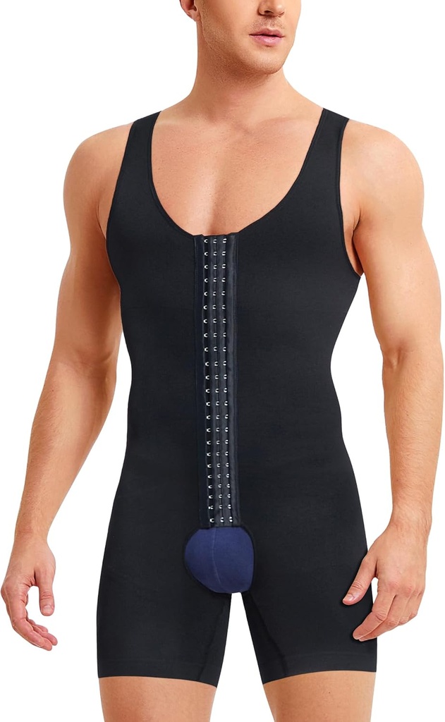 Men Shapewear Tummy Control Bodysuit Waist Trainer Full Body Shaper Fajas Konpresio Kamisetak Slim Belly
