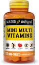 MASON NATŪRALUS Mini Multi Vitaminai, Vitaminai A, C, D3, E, B1, B2, B3, B6, B12, Folatų ir kalcio bendros sveikatos, 100 dienų tiekimo