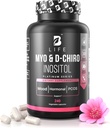 Myo-Inositol & D-Chiro Inositol 40:1 per le donne | I Integratore di Inositolo per le donne | Equilibrio di ormone, fertilità e ciclo | Vitamina B8, Supporto ovarico di insulina e Flo | 240 Caps