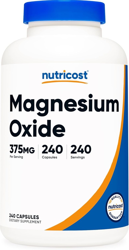 Nutricost Magnesiumoxid 375mg, 240 Kapseln - 210mg Magnesium, Non-GMO, Glutenfrei