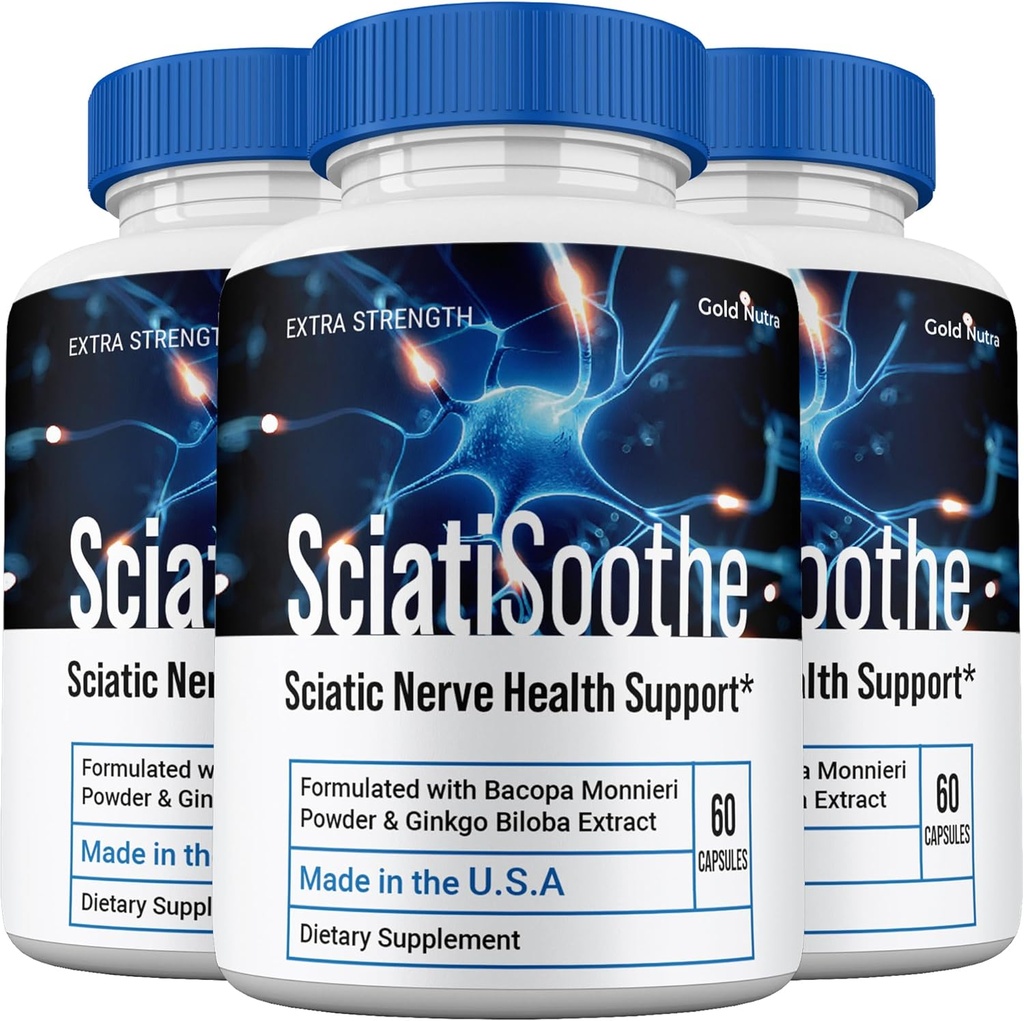(3 Pack) SciatiSoothe Suplimentul pastile, Sciati Soothe All Natural Brain and Cognitive Supplement Pills