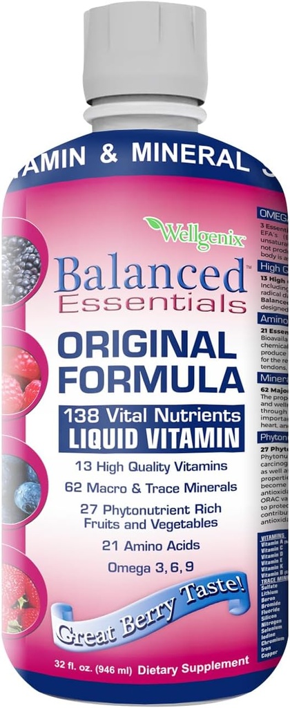 Wellgenix Balanced Essentials Liquid Nutritional Supplement, 32 once - Molto Berry